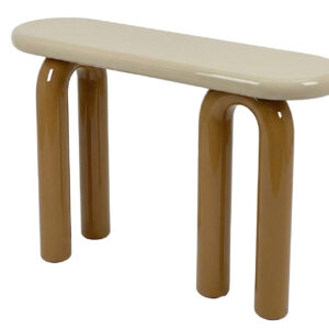 CONSOLA BEIGE MOSTAZA METAL 120x35x80 CM
