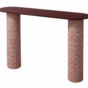 CONSOLA GRANATE ROSA CRISTAL METAL 110x32x80 CM