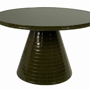 MESA COMEDOR METAL CRISTAL VERDE 120x120x75