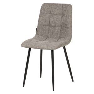 SILLA METAL NEGRO CHENILLA GRIS 48x56x80 CM
