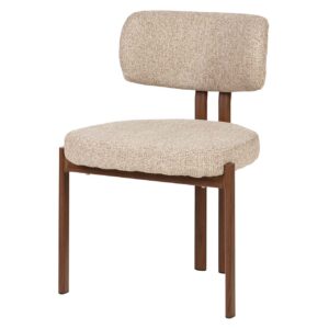 SILLA METAL MARRON CHENILLA BEIGE 56x56x82 CM