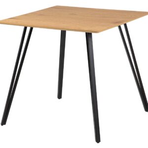 MESA DE COMEDOR MDF METAL MARRON NEGRO 80x80x70 CM