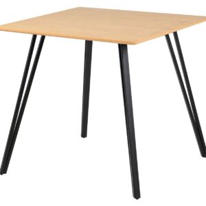 MESA DE COMEDOR MDF METAL MARRON NEGRO 80x80x75 CM