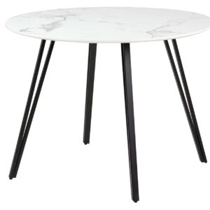 MESA DE COMEDOR MDF METAL GRIS NEGRO 100x100x75 CM