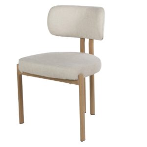 SILLA METAL MARRON CHENILLA BEIGE 55x57x82 CM