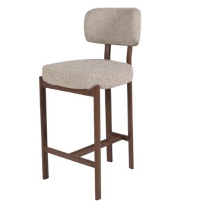TABURETE COCINA METAL CHENILLA BEIGE 56x56x92 CM