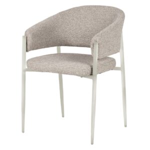 SILLA METAL CHENILLA BEIGE 60x56x79 CM