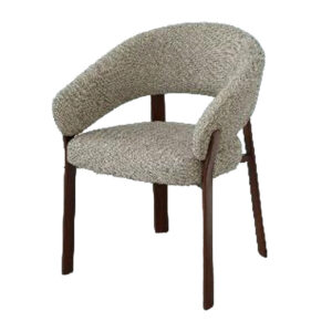 SILLA METAL MARRON CHENILLA BEIGE 60x57x79 CM