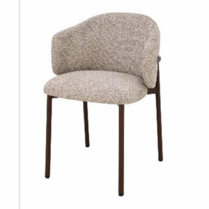 SILLA METAL MARRON CHENILLA BEIGE 57x56x80 CM