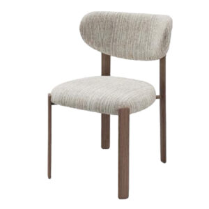 SILLA METAL MARRON CHENILLA BEIGE 57x56x80 CM