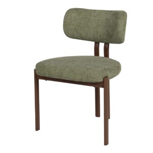 SILLA METAL MARRON CHENILLA VERDE 56x56x82 CM