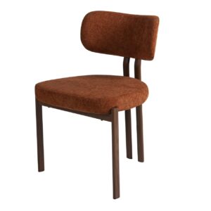 SILLA METAL MARRON CHENILLA ROJA 56x56x82 CM