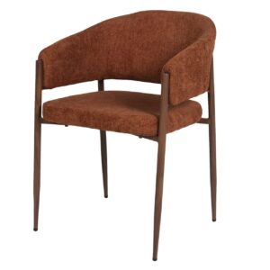 SILLA METAL MARRON CHENILLA ROJO 60x56x79 CM