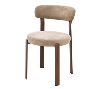 SILLA METAL MARRON BOUCLE BEIGE 49x79x50 CM