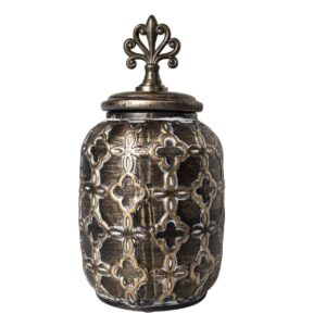 TIBOR RELIEVE CERAMICA MARRON 16x16x37 CM