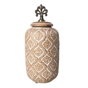 TIBOR RELIEVE CERAMICA MARRON 16x16x37 CM