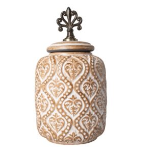 TIBOR RELIEVE CERAMICA MARRON 16x16x29 CM