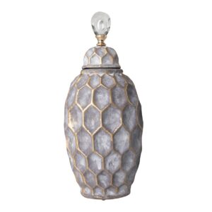 TIBOR RELIEVE CERAMICA GRIS 16x16x29 CM