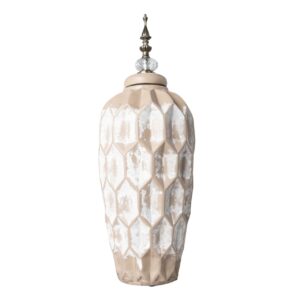 TIBOR RELIEVE CERAMICA BLANCO 17x17x43 CM