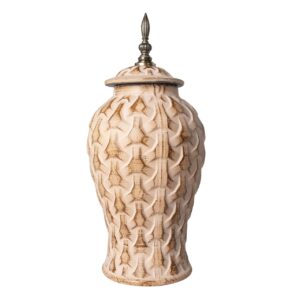 TIBOR RELIEVE CERAMIC MARRON 18x18x43 CM