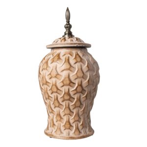 TIBOR RELIEVE CERAMIC MARRON 17x17x37 CM