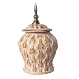 TIBOR RELIEVE CERAMIC MARRON 16x16x30 CM