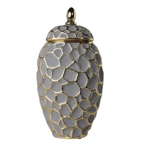 TIBOR RELIEVE CERAMICA AZUL 19x19x38 CM