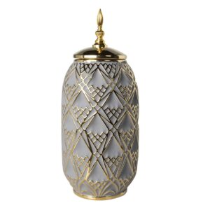 TIBOR RELIEVE CERAMICA AZUL 17x17x43 CM