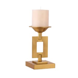 CANDELABRO METAL DORADO 10x10x19 CM