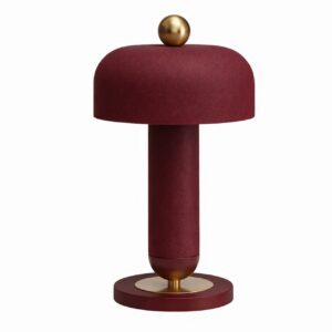 LAMPARA SOBREMESA MORADO BLANCO DORADO 30x30x55 CM