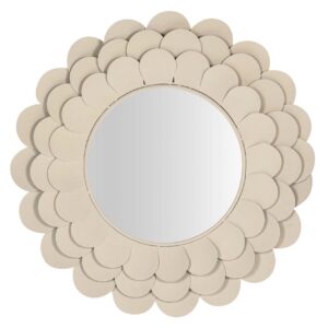ESPEJO METAL REDONDO BEIGE 86x7x86 CM