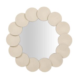 ESPEJO METAL REDONDO BEIGE 75x4x75 CM