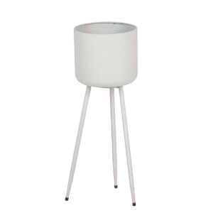 PLANTERO METAL BLANCO 23x23x65 CM