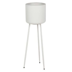 PLANTERO METAL BLANCO 25x25x80 CM