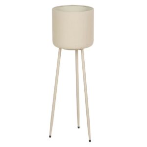 PLANTERO METAL BEIGE 25x25x80 CM