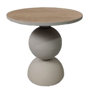 MESITA AUXILIAR METAL MDF BLANCO 50x50x49 CM