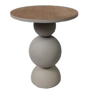 MESITA AUXILIAR METAL MDF BLANCO 45x45x54 CM