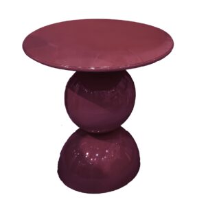 MESITA AUXILIAR METAL BURGUNDY 50x50x50 CM