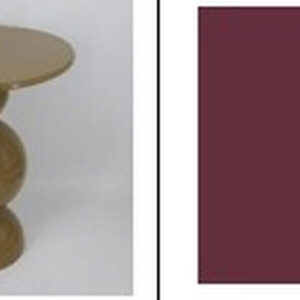 MESITA AUXILIAR METAL BURGUNDY 45x45x55 CM