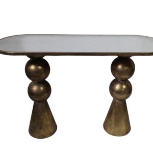 CONSOLA ESPEJO METAL DORADO 120x40x75 CM