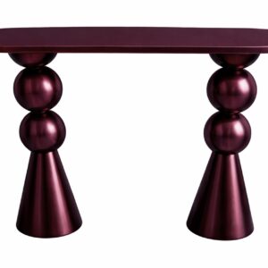 CONSOLA METAL BURGUNDY 120x40x75 CM