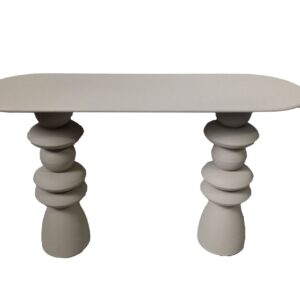 CONSOLA METAL BEIGE 120x40x73 CM