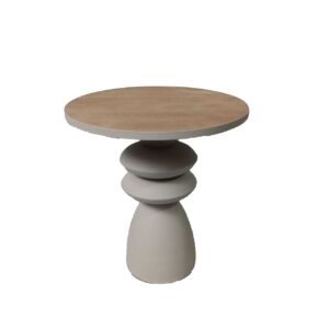 MESITA AUXILIAR METAL MDF BLANCO 45x45x49 CM