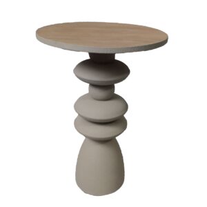 MESITA AUXILIAR METAL MDF BLANCO 45x45x63 CM