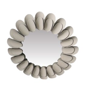 ESPEJO METAL REDONDO BEIGE 85x6x85 CM