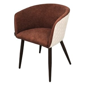 SILLA CHENILLA ROJA BEIGE 55x57x76 CM