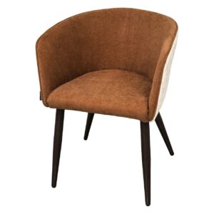 SILLA CHENILLA NARANJA BEIGE 55x57x76 CM