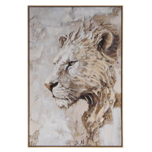 CUADRO LEON 80% PINTADO A MANO 83x4x123 CM