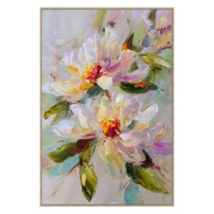 CUADRO FLORES 80% PINTADO A MANO 83x4x123 CM