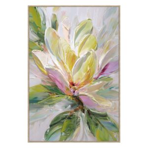 CUADRO FLORES 80% PINTADO A MANO 83x4x123 CM